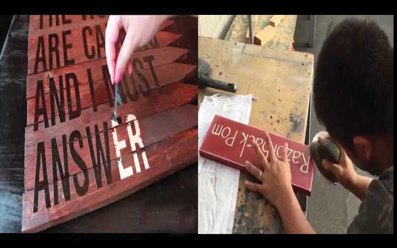 Wooden signs making process