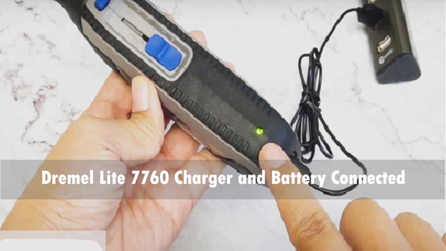 Dremel Lite 7760 Charger and Battery Connected