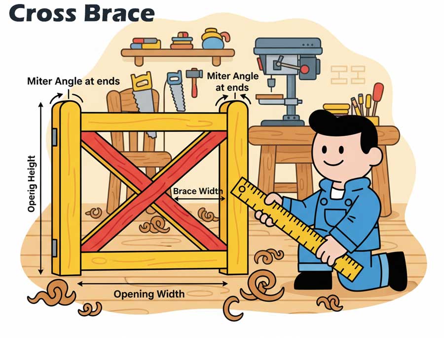 Cross Brace Miter Angle Calculator