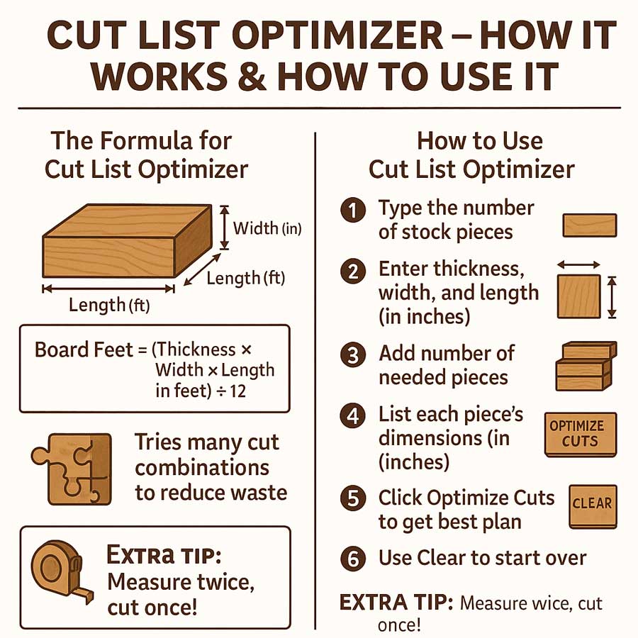 Cut List Optimizer Infographic