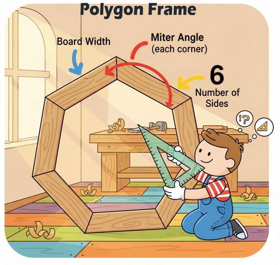 Polygon Frame Miter Angle Calculate