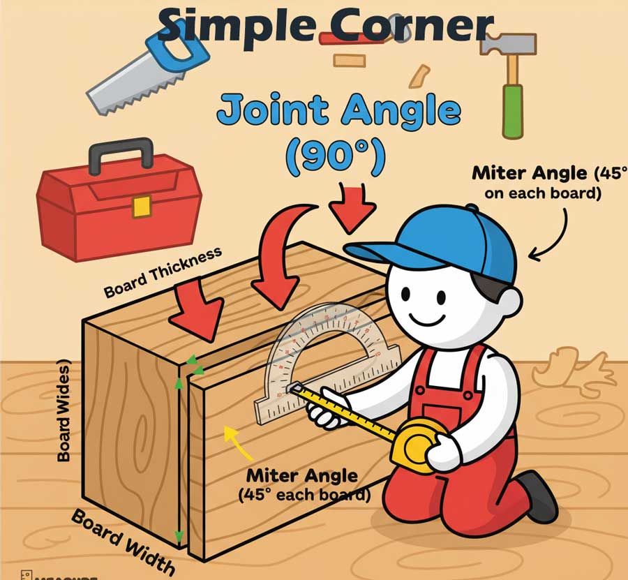 Simple Corners Miter Angle Calculate