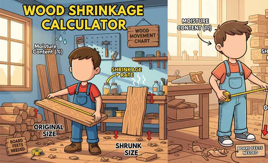 Wood Shrinkage Calculator