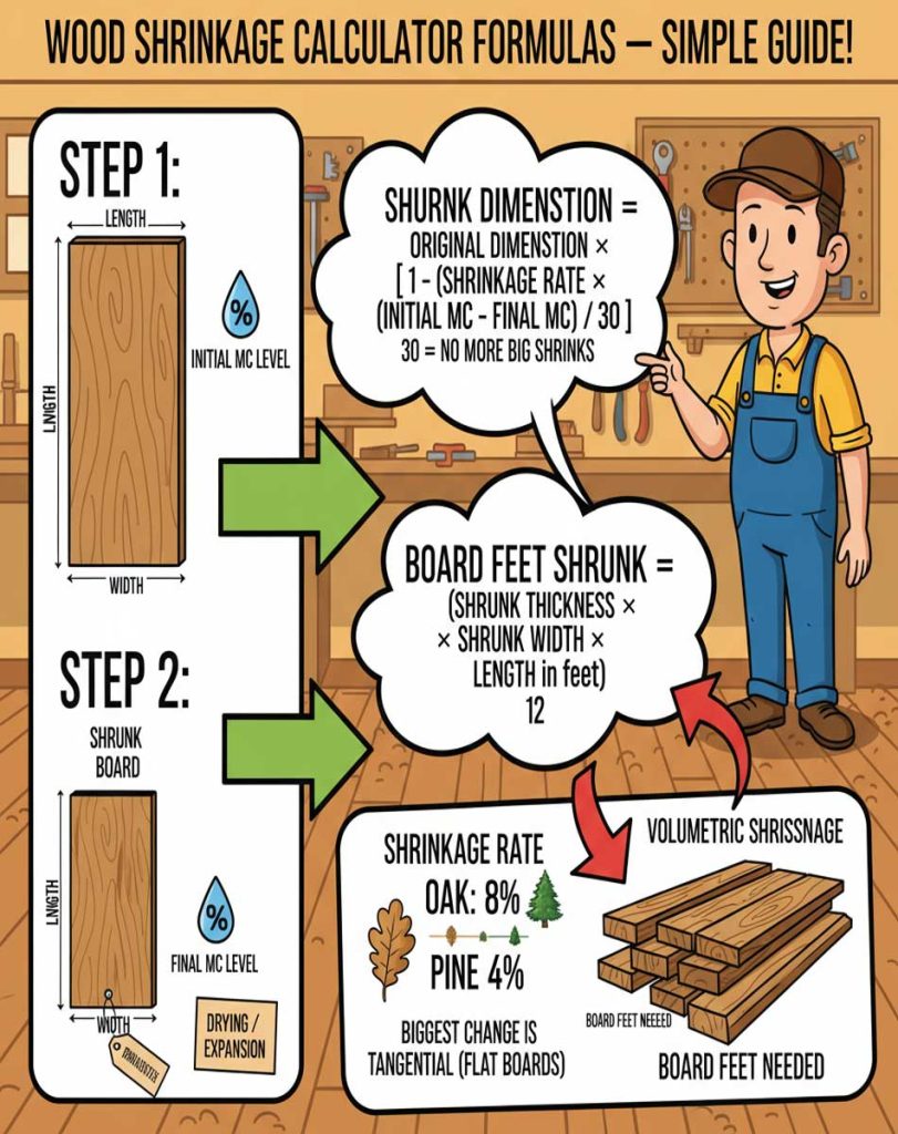 Wood Shrinkage Formula